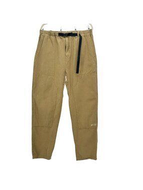 Manresa Mens Large Pants Baggy Belted Canvas Double Knee Tan Pockets Climbing